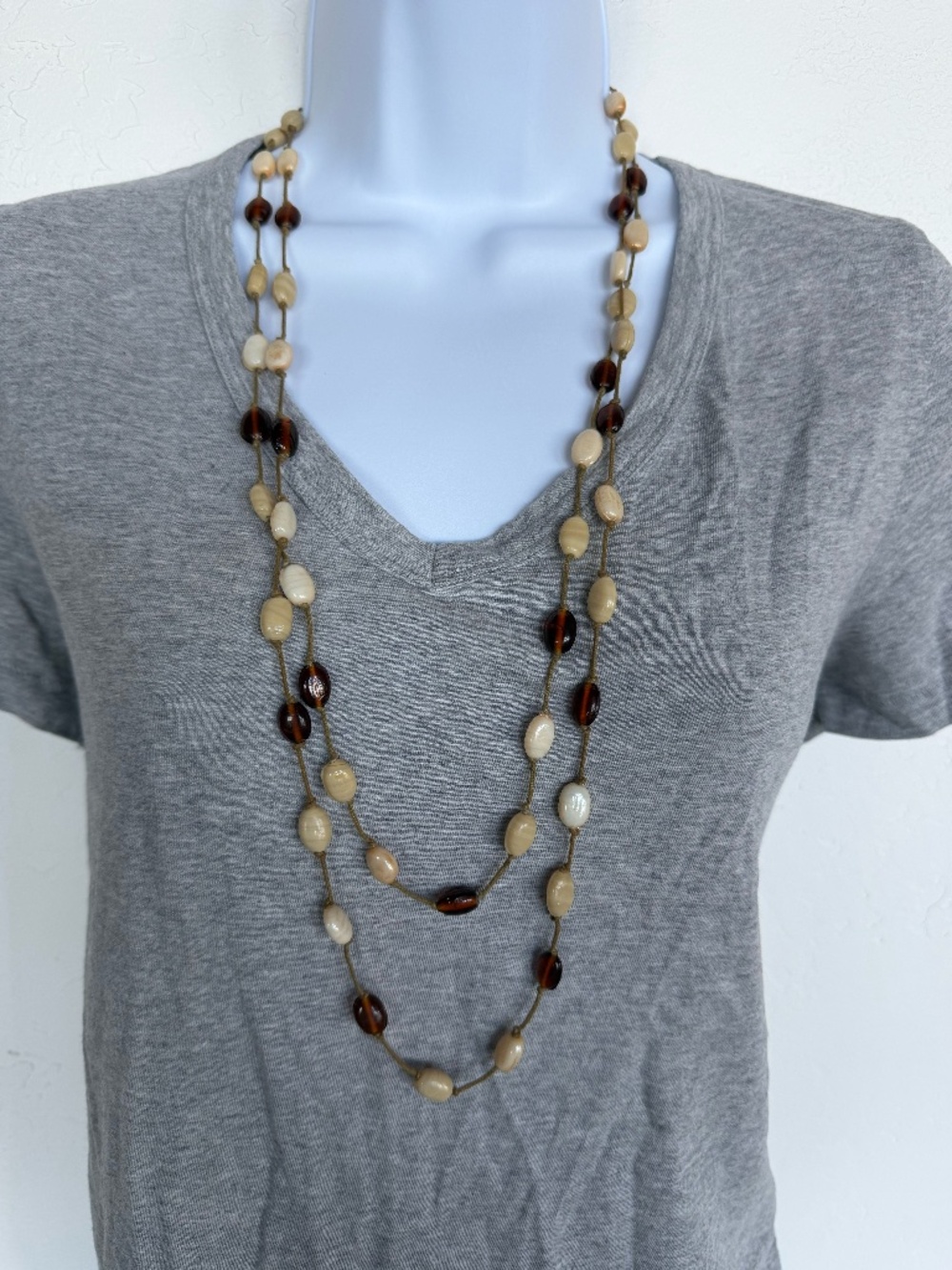 Two Layering Necklaces Glass Bead Y2K 90's Vintage